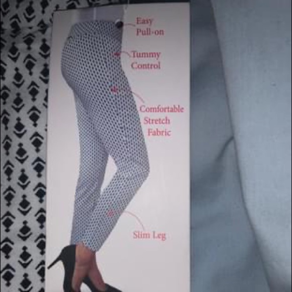 S.C and Co. Mid Rise Tummy Control Patterned Pants - Picture 3 of 3